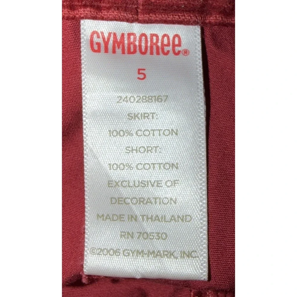 Gymboree 2006 Skort Size 5 Corduroy Red/Brown‎  Embroidered Floral Cottagecore